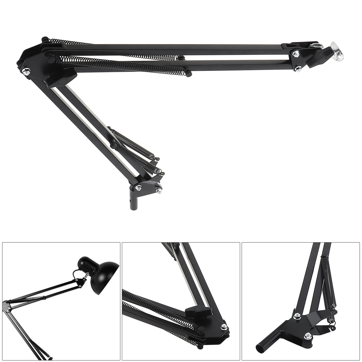 Universal Flexible Metal Desktop Stand Long Arm Holder Bracket Tripod Mount with Over length Swing Arm for Table Lamp/Microphone