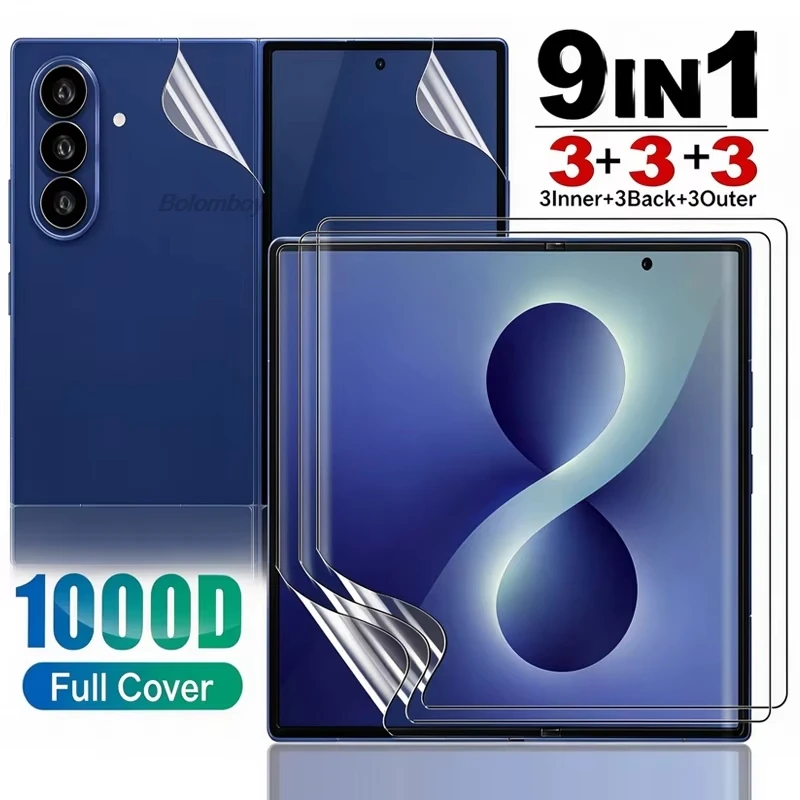 9in1Front Back Inner Screen Protectors For Samsung Galaxy Z Fold 8 Ultra 7 Fold6 5 4 Fold8 Wide Fold7 Hydrogel Film For ZFold8