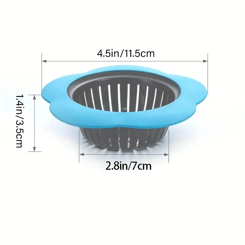 2pcs Silicone Kitchen Sink Strainer - Anti-Clog Drain Filter Net - Stopper for 4.5 Inch Diameter Drains Prevents Clogs and Block