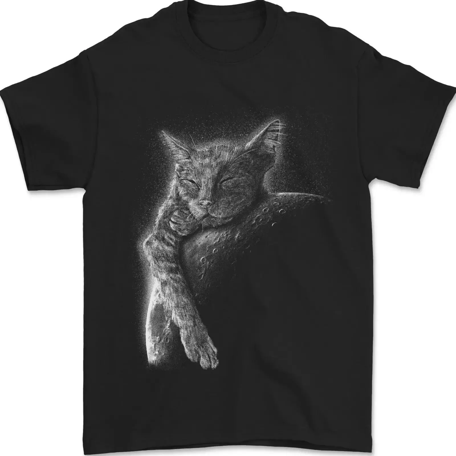 Funny A Cat Sleeping on the Moon Unisex T-Shirt