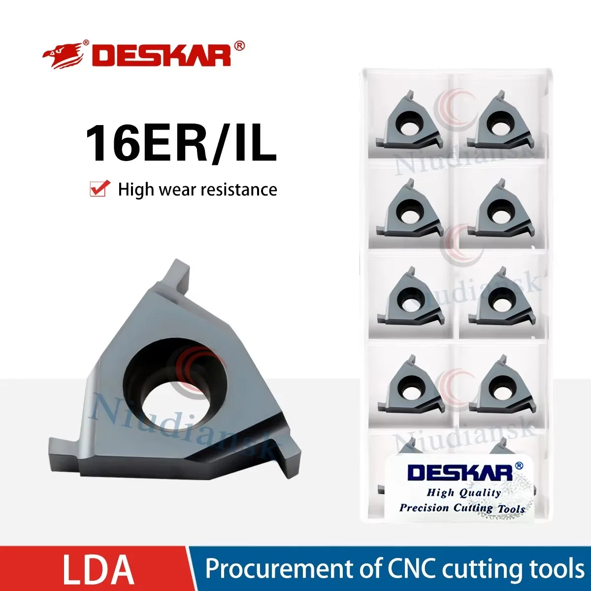 16ER-IL Series DESKAR Numerical Control Lathe External Thread Inserts 16ER-IL 1.9/2.3/2.5/2.8/3.0 LDA For General Material Blade