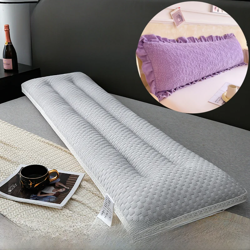 

Extra Large Integrated Long Pillow Double Size 1m12m 15m 18m Couples Parent-Child Rectangular Polyester Fiber Supportive Pillow