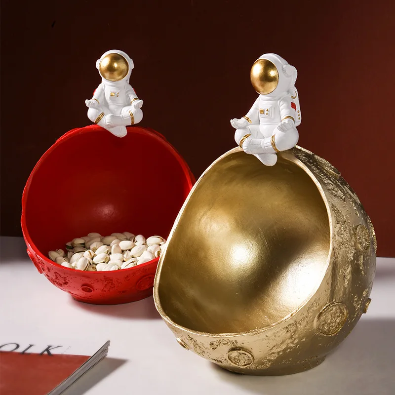 

Астронавт, смола, органайзер для хранения крыльца, коробка для закусок, модель космонавта, луны, украшение для гостиной, фигурки планеты, подарки