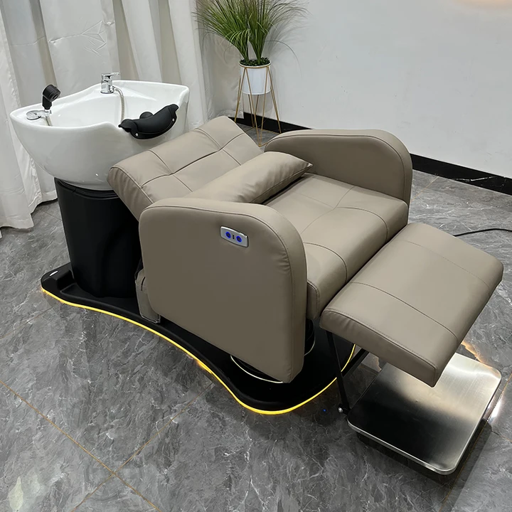 Silla giratoria de champú para salón de alta calidad, silla de estilismo moderna para peluquería y barbería