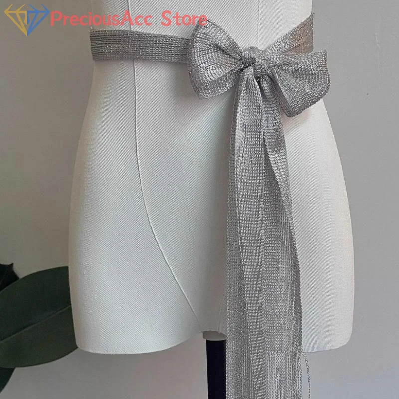 Long Fringe Tassel Scarf Solid Color Waist Sash Cape Belt Oriental Style Accessory for Women Vacation Outfit Daily Use