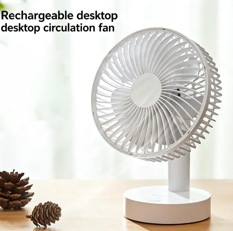 

Mini Rechargeable Desk Fan, Swing Head Portable Small Ultra Quiet Electric Fan for Office