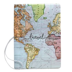 Creative Travel Passport Cover Wallet Bag Letter Men Women Pu Leather ID Address Holder Portable Boarding Travel Accessories