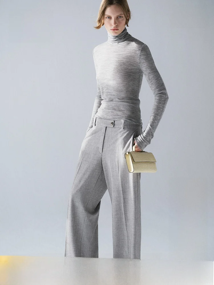 

H&M Summer New Women's Suit Pants 1314937 Polyester Fiber 86% Rayon Fiber 10% Spandex Fiber 4% Formal Wear Ladies Trousers