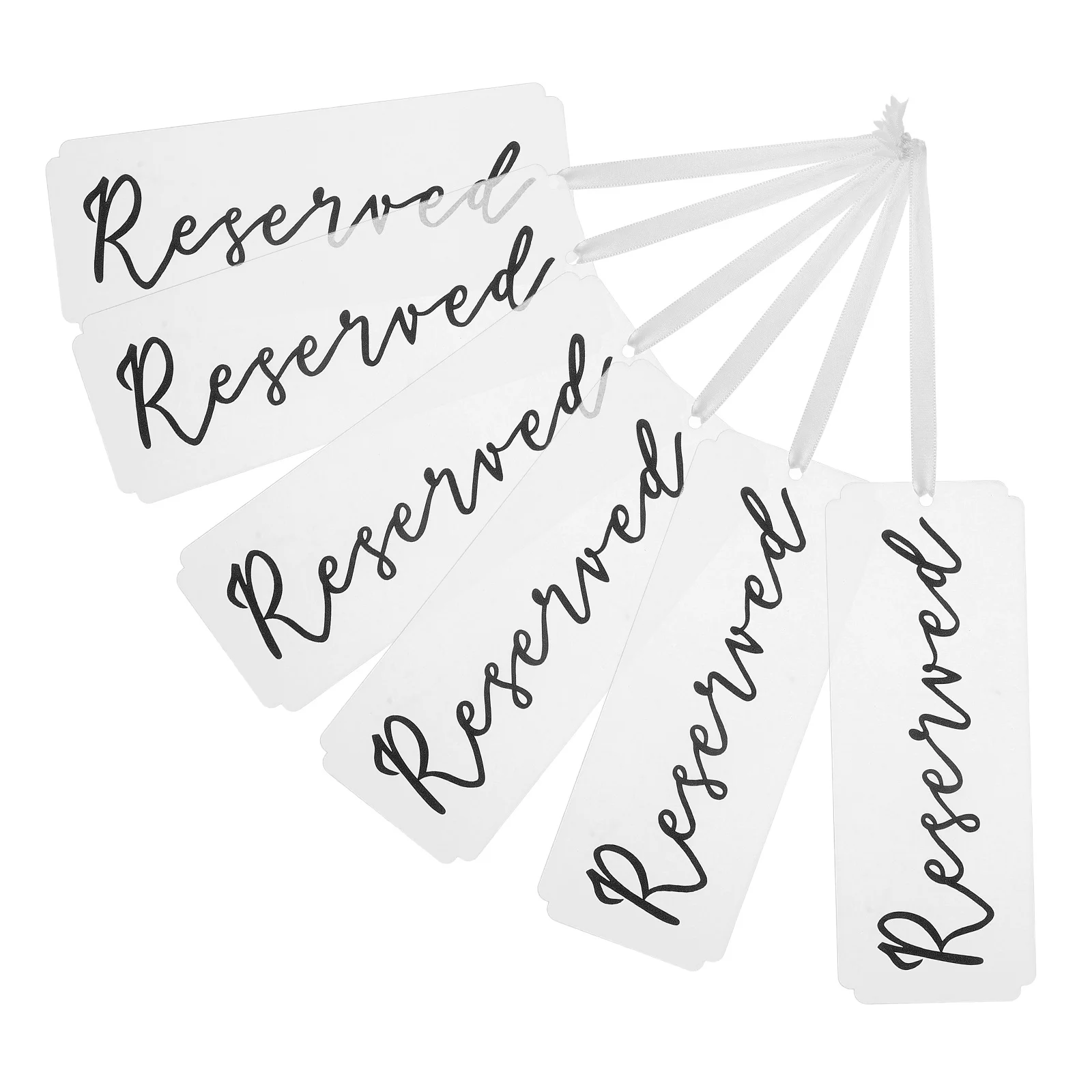 

6Pcs Hanging Acrylic Reserved Signs for Wedding Chairs Table Signs Reserved Seat Markers for Events Office Restaurant