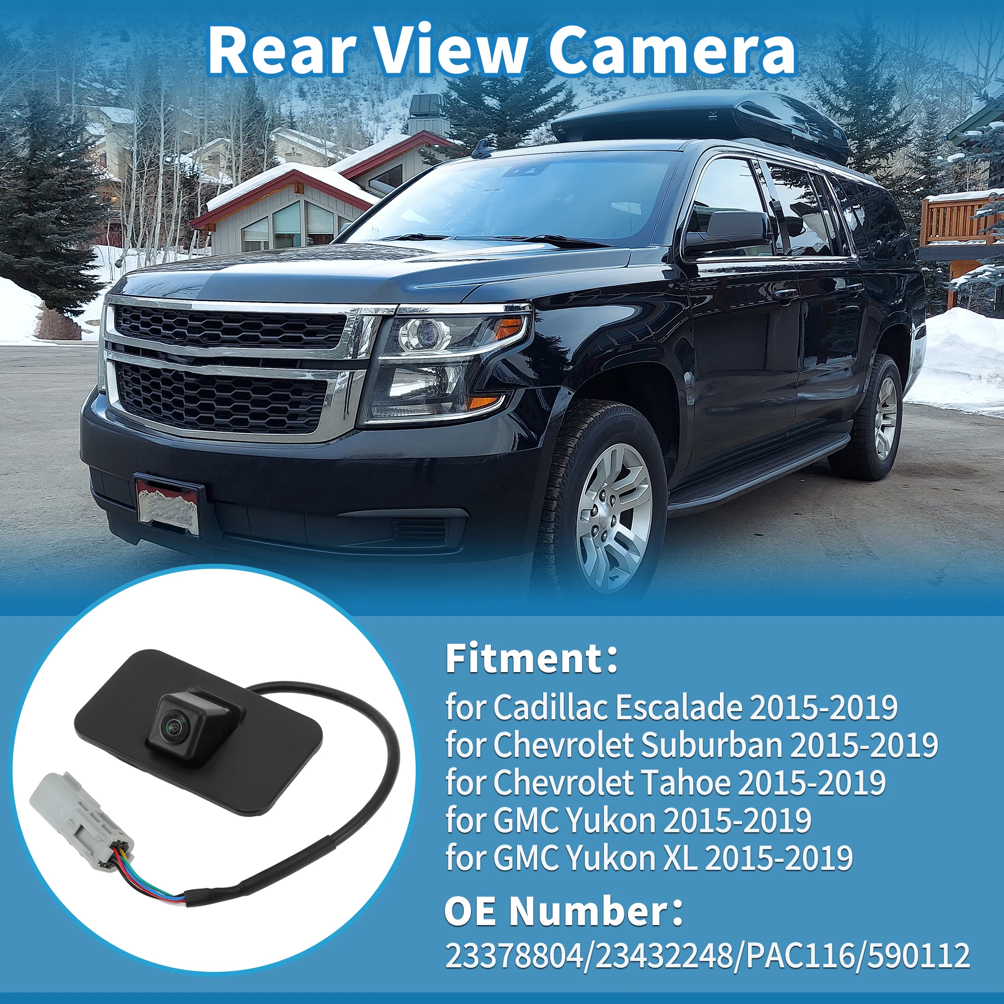 

For Cadillac Escalade Chevrolet Suburban Tahoe Yukon 15-19 Rear View Camera Reverse Backup Park Assist Camera 23378804