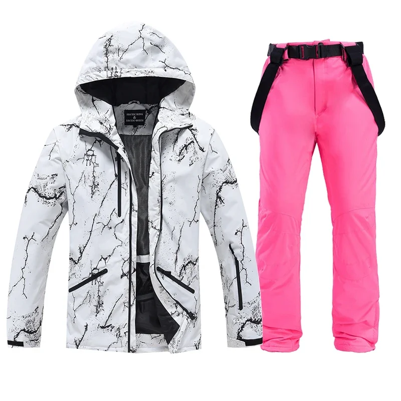 Ski Suit Women Waterproof Windproof Snowboarding Jacket Pants Set Outdoor Snow Costumes Winter Thick Warm Ski Jackets Female