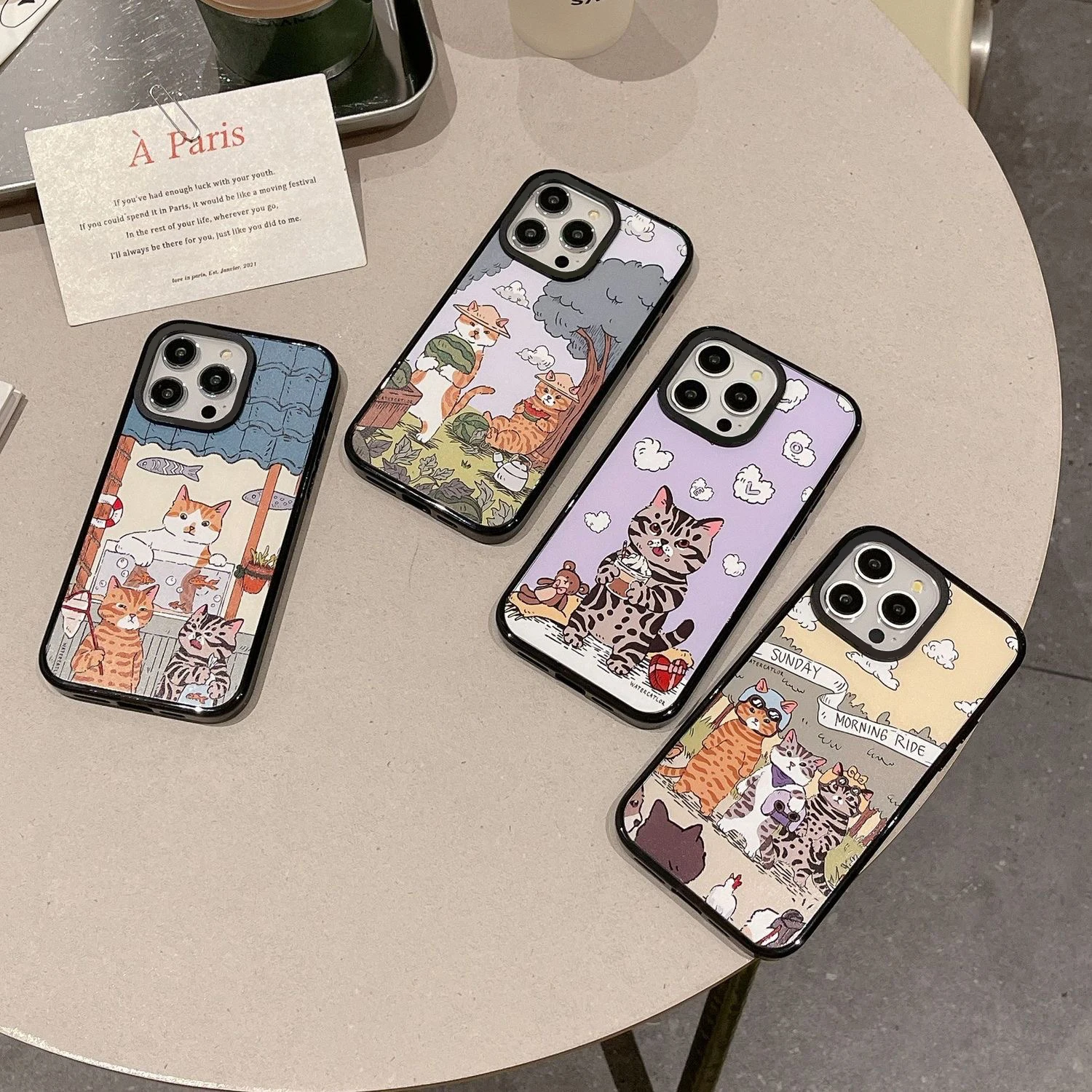 Cute Leisure Cat Phone Case Cover for IPhone 12 13 14 15 Pro Max Case for IPhone 15 Pro Max