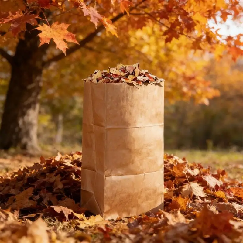 Pack Of 10 Heavy Duty Recyclable Square Bottom Bags For Garden Waste Y5GB
