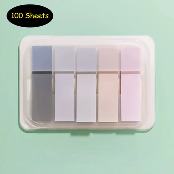 100 adet/takım kendinden yapışkanlı yapışkan not renkli PET not defteri kitap sayfa işaretleyici etiket endeksi Sticker imi kırtasiye Memo Pad