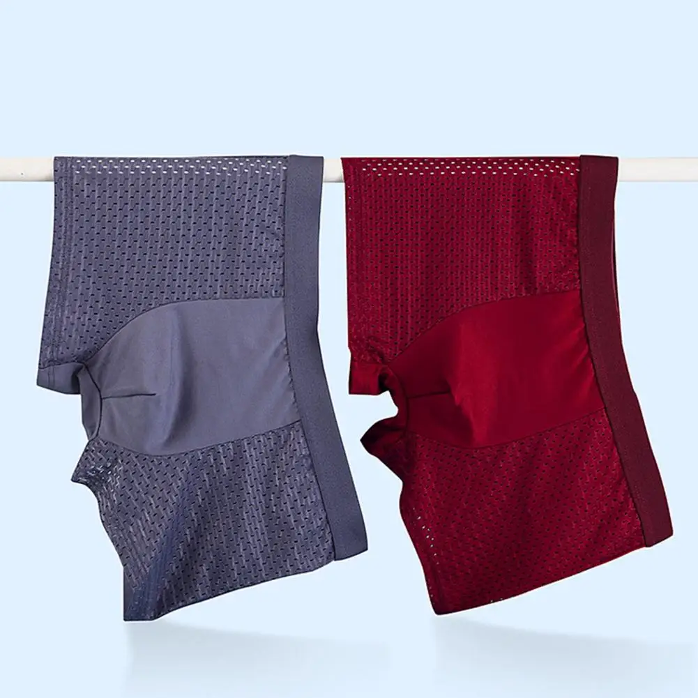 Boxer traspiranti da uomo boxer da uomo in rete di seta senza cuciture con tecnologia di assorbimento dell'umidità U Design convesso per il massimo Comfort