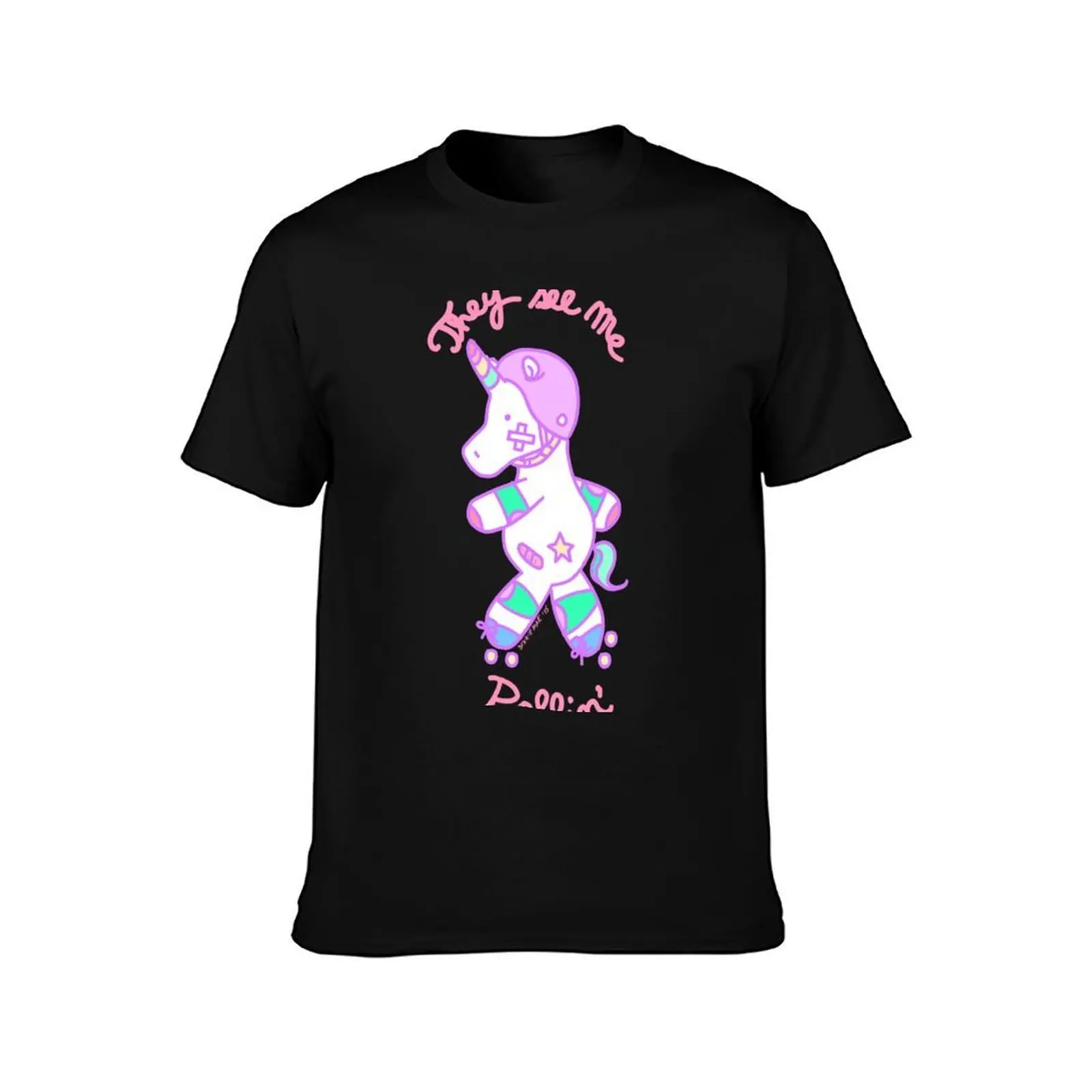 Unicorn Roller design T-Shirt Fashion Casual Short Sleeve Top T-Shirt