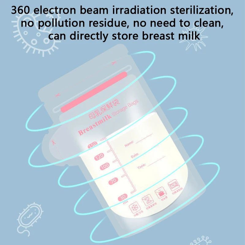 Saco De Armazenamento De Leite Materno, Descartável, Saco De Congelador De Leite, Armazenamento De Comida De Bebê, Saco De Alimentação Sem BPA, 100