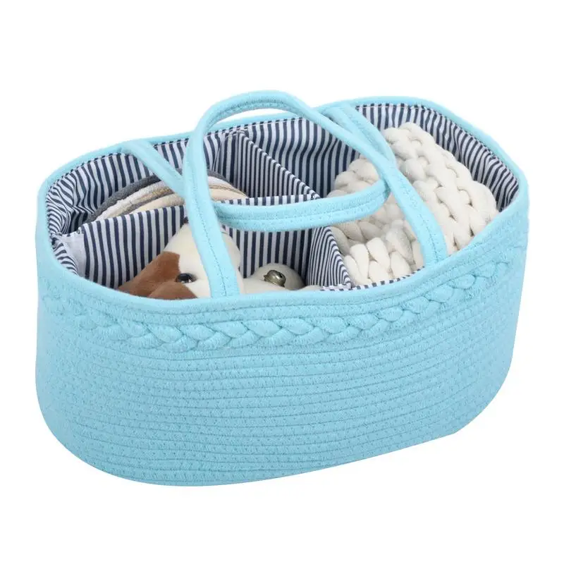 

Baby Diaper Storage Box 100 Cotton Rope Baby Room Diaper Basket Diaper Storage Box For Wet Wipes Toy Organizer Nappy Bag