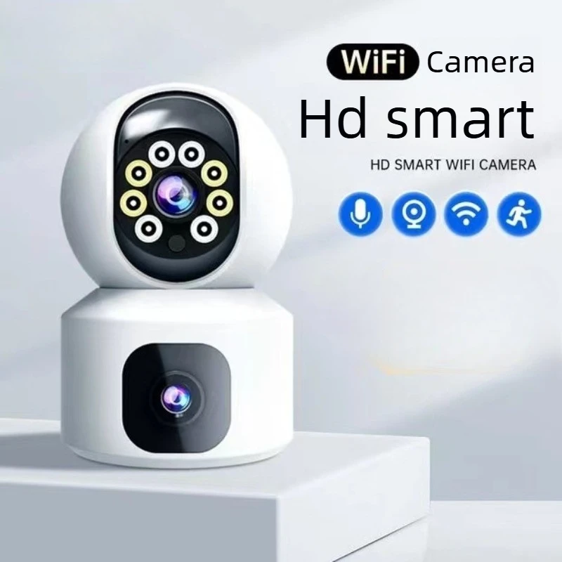 Smart Home Dual Screen Surveillance Camera High Definition WiFi Monitor 360 Degree Indoor Remote Monitoring