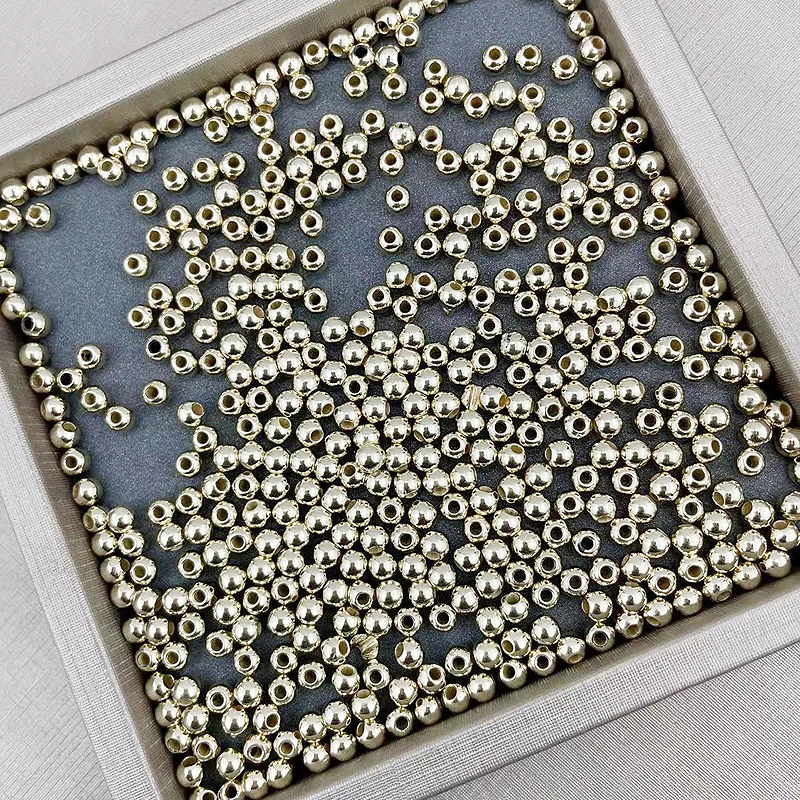  2 rupee item 1000PCS Lots DIY 4MM Round Plastic Golden CCB Spacer Seed Loose beads Making bracelet necklace accessories