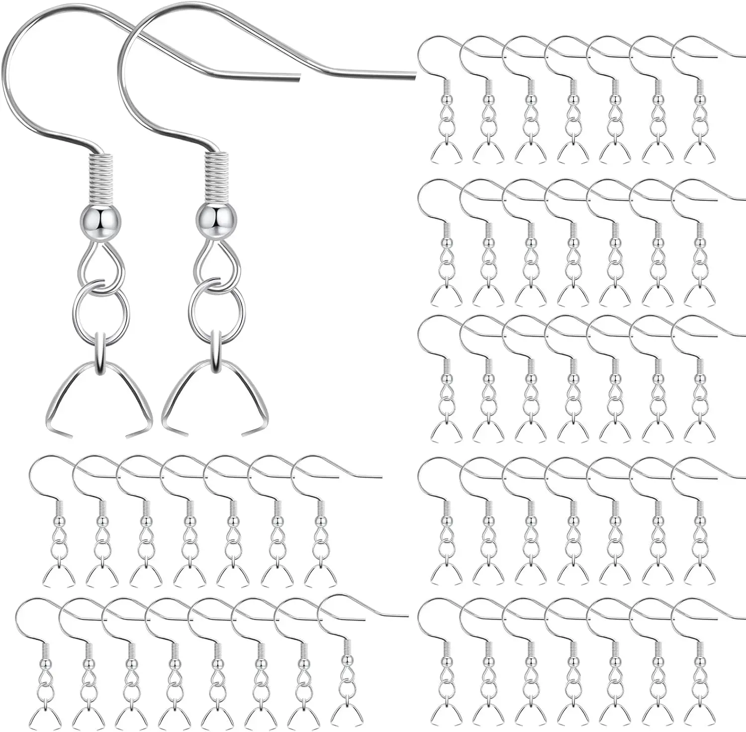 

50Pcs Stainless Steel Earring Hooks, Hypoallergenic Fish Hooks for DIY Jewelry Making