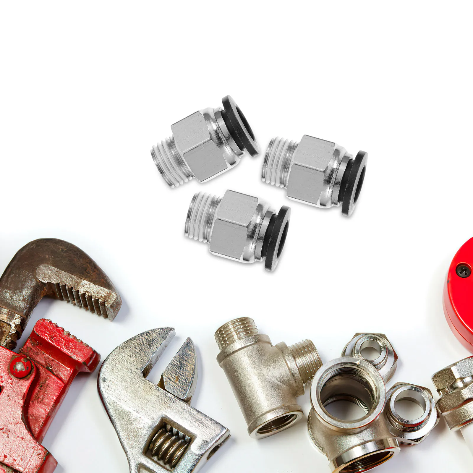 

10Pcs Heavy Duty Push in Air Fittings Precision Machined Pneumatic Tube Fittings Quick Release Straight Connector for Industrial