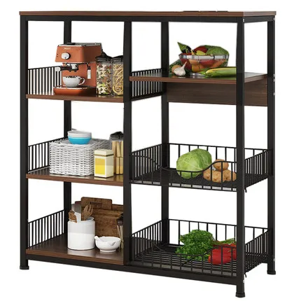 Modern Kitchen Storage Rack Floor Type Multi-layer Storage Rack Supplies Household Daquan Microwave Oven Storage Rack