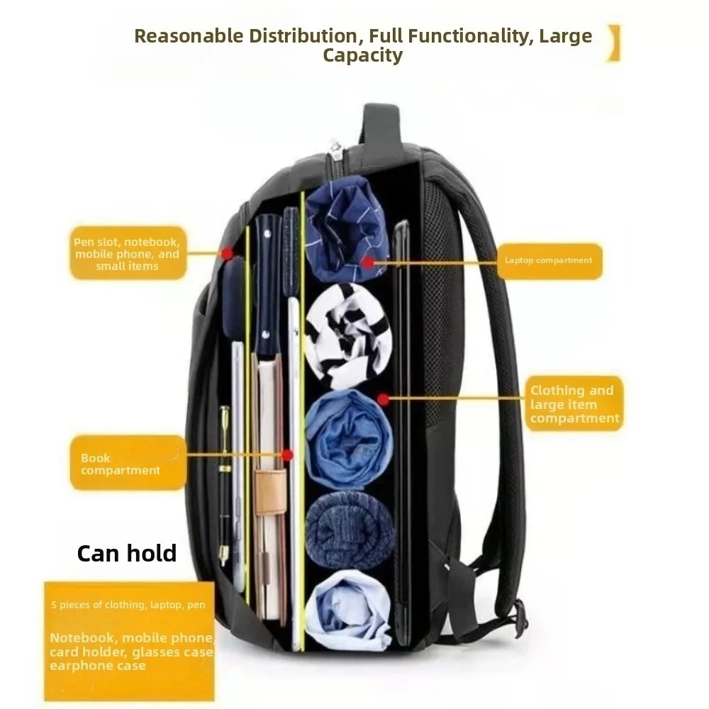 Multifunctional Business Notebook Backpack Large Capacity with USB Charging Port Casual Computer Bag Wear-resistant Waterproof