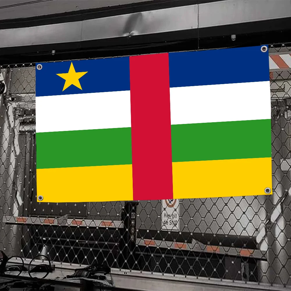 1pc Central African Republic Flag Flags And Banners Four Hole Flag Polyester Outdoor Decor Room Aesthetic