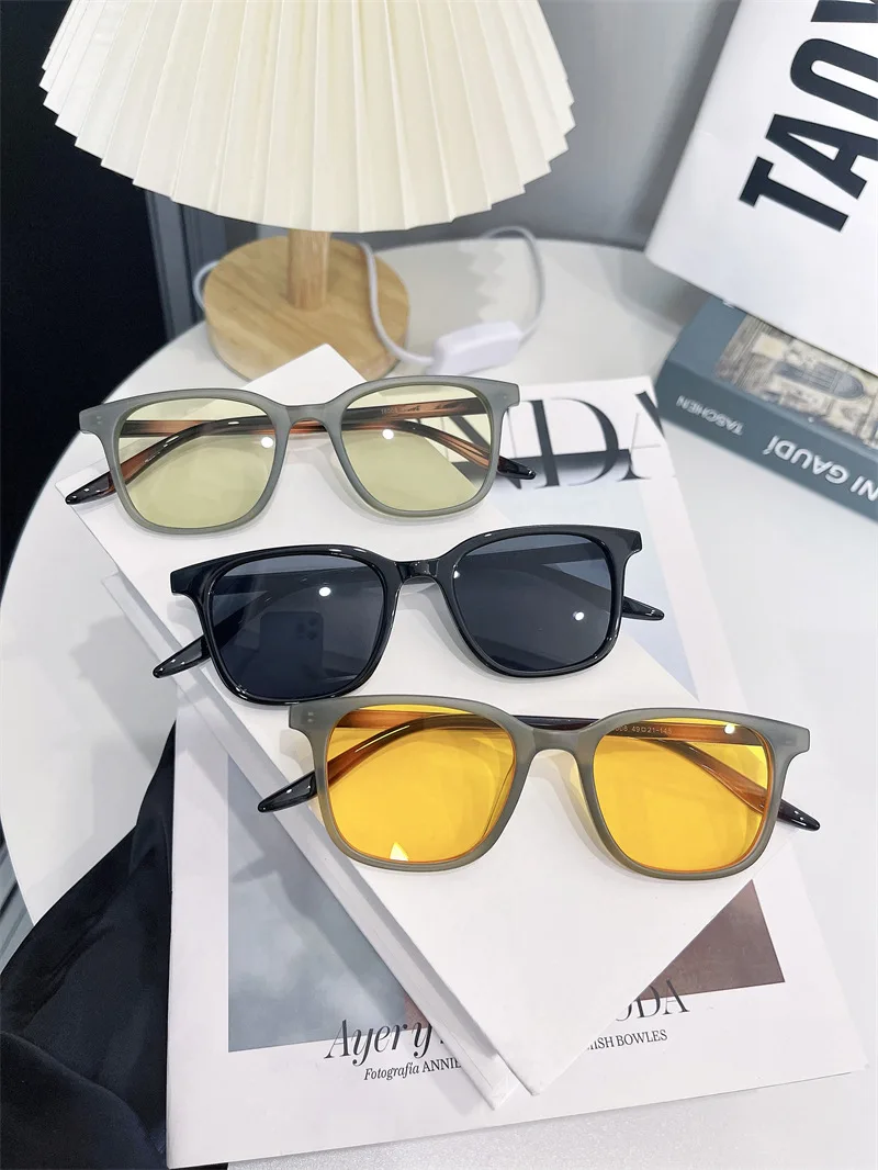 Luxuriöse Rechteckige Sonnenbrille für Damen und Herren Vintage Markendesigner Eckige Sonnenbrillen Herren Shades Damen Eyewear Brillen Gläser – Detail 26