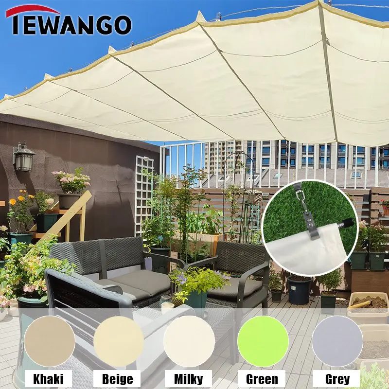 Wave Telescopic Rainproof Sail Patio Stretchable Awning Outdoor Retractable Canopy Yard Sun Shading Shed 300D Waterproof Fabric