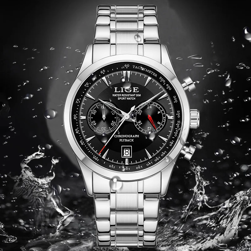 Orologio da uomo LIGE Top Brand Luxury Casual orologi al quarzo per uomo acciaio inossidabile Business Fashion Waterproof Auto Date Reloj Hombre