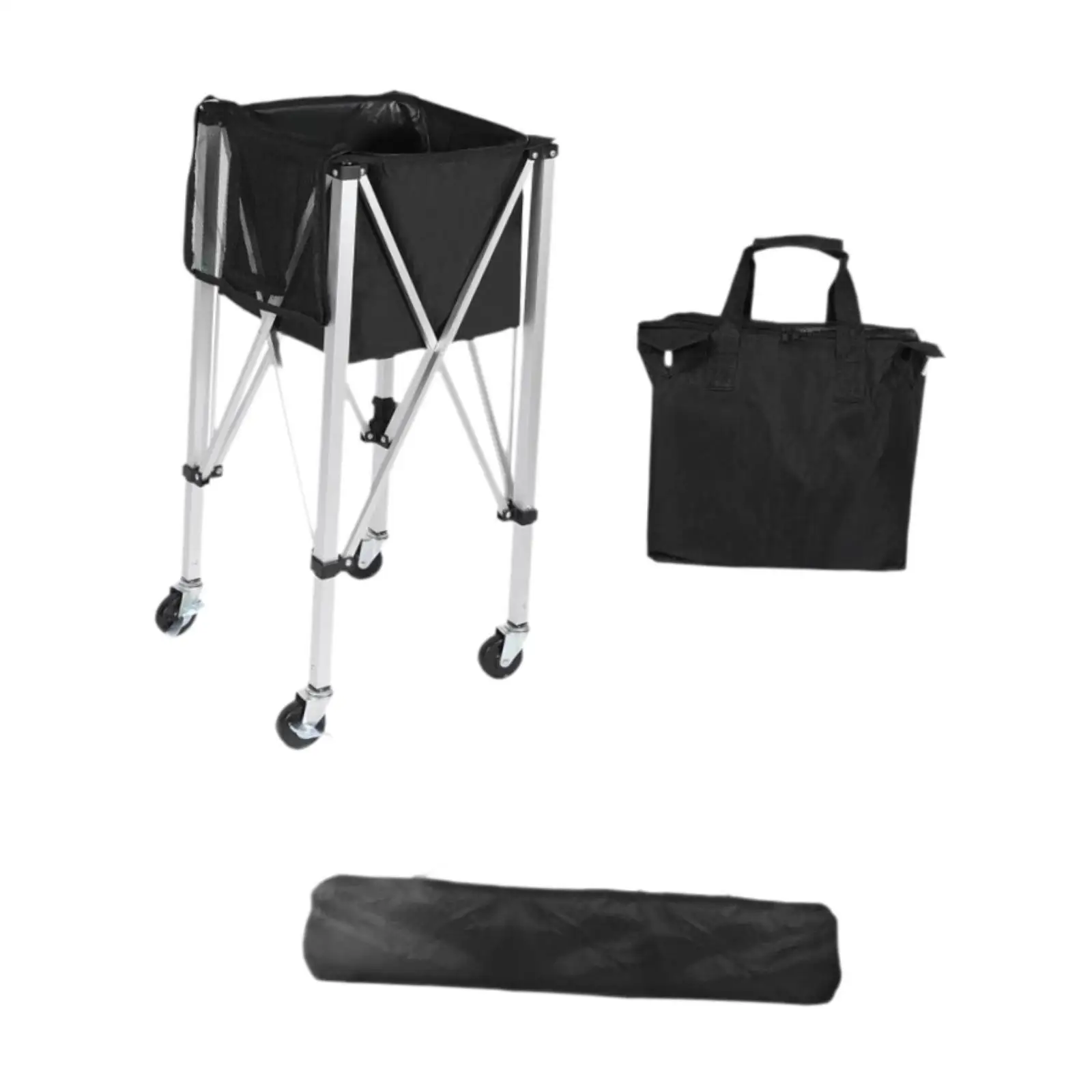 

Tennis Ball Cart Folding Tennis Ball Basket Cart with Carrying Bag Trolley Teaching Cart with Casters for Outdoor Sports