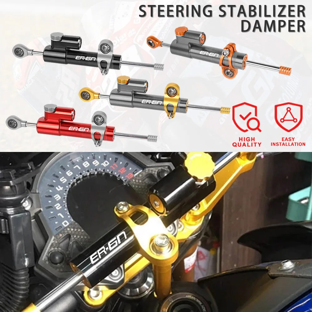

For Kawasaki ER-6N ER6N ER 6N 2006-2016 2007 2008 2009 2010 2011 Universal Motorcycle CNC Adjustable Steering Damper Stabilizer