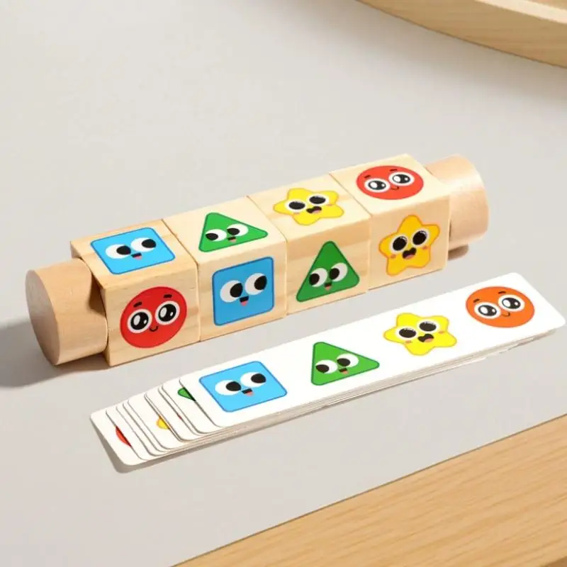 TH Cartoon Pattern Rotating Matching Building Blocks Children's Educational Early Puzzle Learning Game