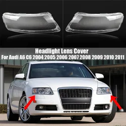 For Audi A6 C6 2004 2005 2006 2007 2008 2009 2010 2011 Lamp Shade Headlamp Cover Transparent Headlight Shell Lens Plexiglass