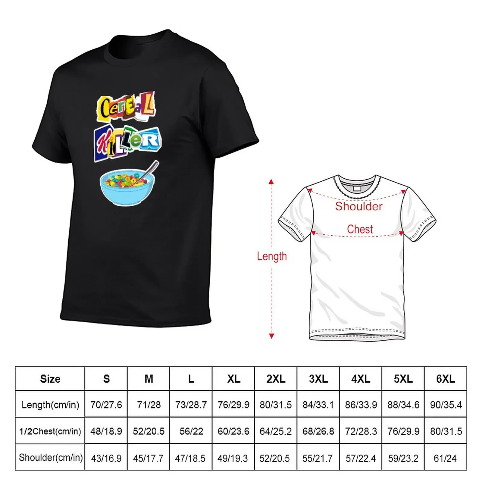 New Cereal Killer Ransom Note with bowl of cereal T-Shirt custom t shirts plus size tops plain t-shirt black t-shirts for men