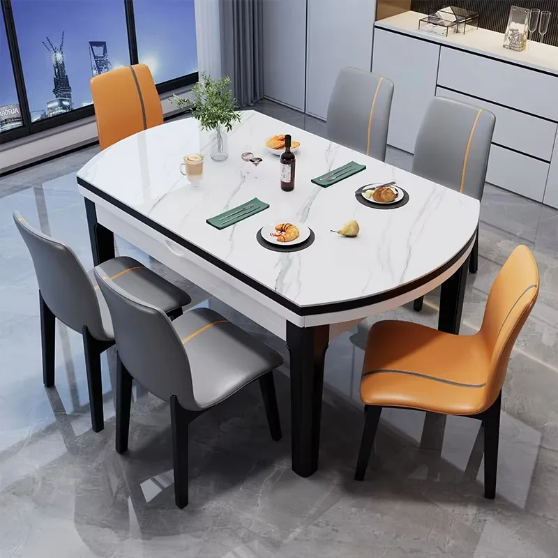 

Luxury Kitchen Dining Table Chairs Rectangular Living Room Tables Restaurant Modern Space Saving Mesas De Jantar Home Furniture