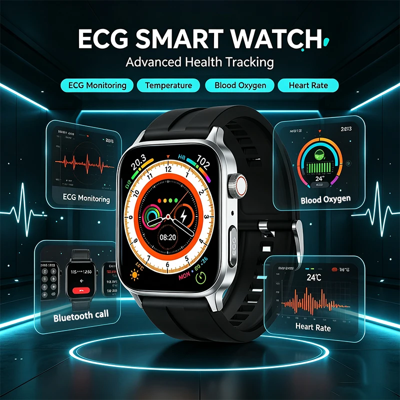 GEJIAN ECG Health Smart Watch 1.85 