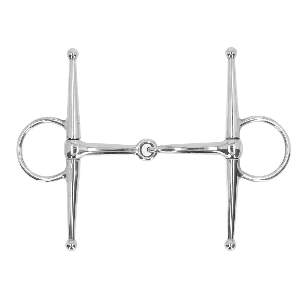 Practical Stainless Steel Horse Snaffle Bit Jointed Design Ring Style Full Cheek Bit Lightweight Durable Ring Jointed Bit Horse