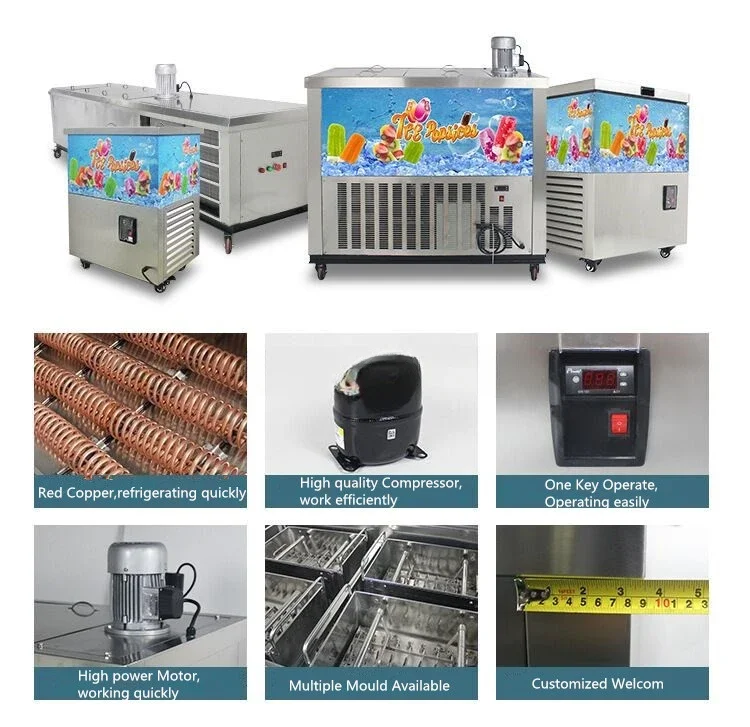 CE Approved Four Mould Ice Popsicle Making Machine for Sale