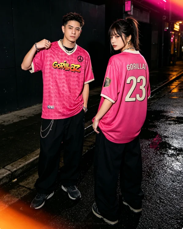 Familien-Matching Gorillaz 23 Doppelseitiges Mesh-Fußballtrikot Y2K Virtuelles Band Indie Streetwear Oversized Sport-T-Shirt Schnelltrocknendes Shirt – Detail 5