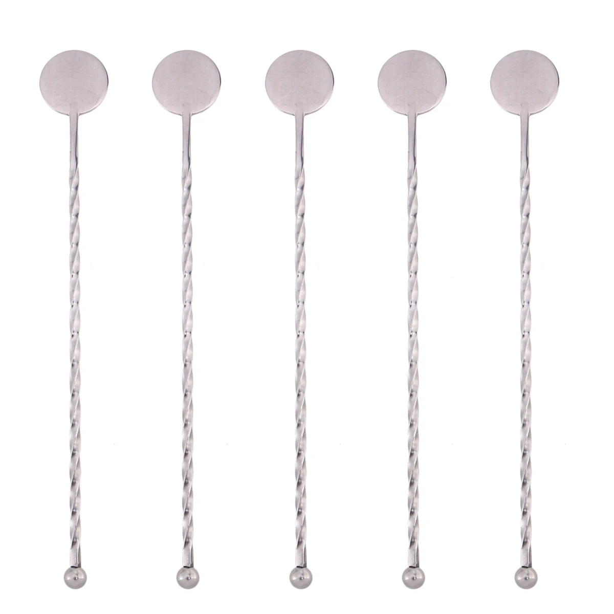 

5pcs Swizzle Stick Stainless Steel Mixer Cocktail Bars Restaurant Tea Party Drink Stirring Tools Barware Kitchen Gadgets