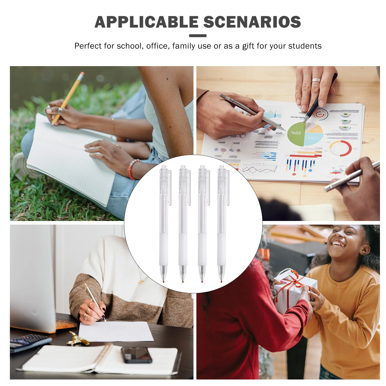 

Набор из 12 гелевых ручек 0,5 мм без протекания чернил, нейтральные гелевые ручки для обучения, письма, подписи, преподавания, многоразовые, для офиса и школы