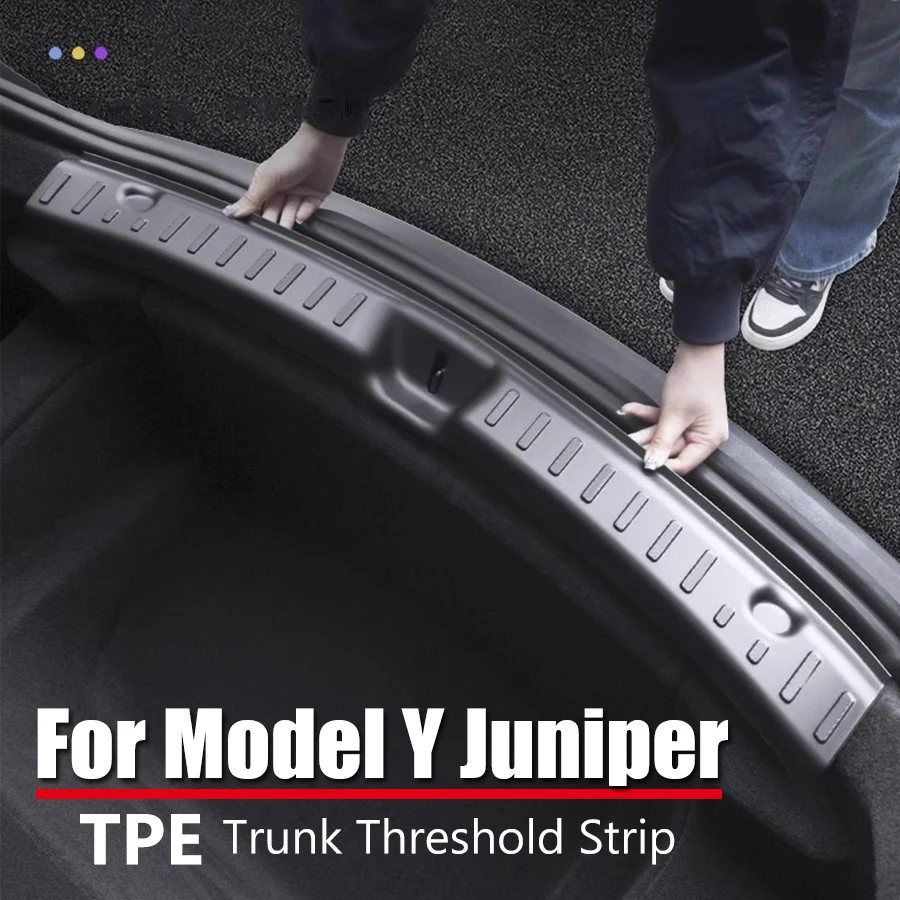 For TeslaModel Y Juniper 2025 2026 Trunk Sill Protector Organizer Anti-scratch Cargo Mat Threshold Strip Trim Protection Guard