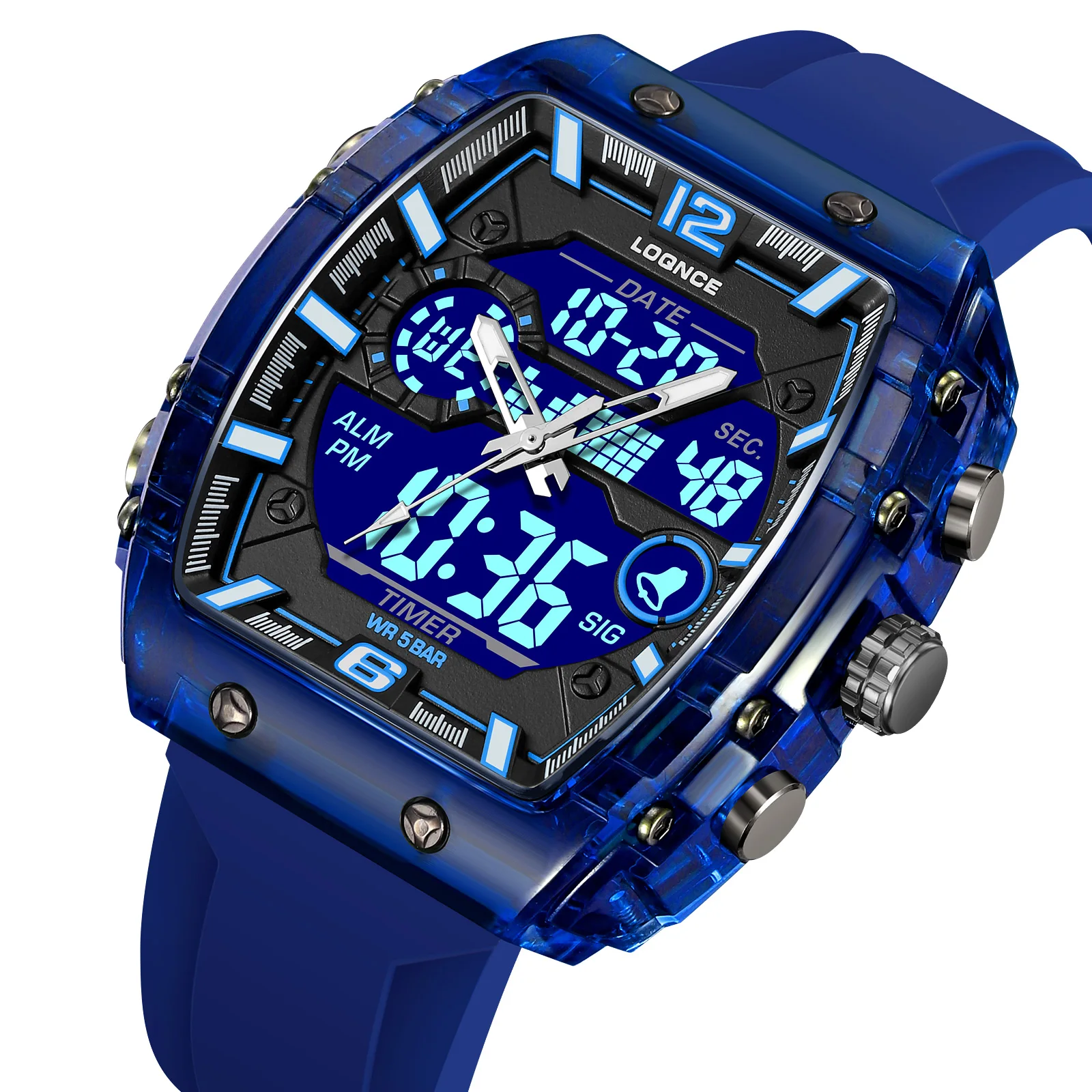 

LOQNCE 98003 Men Alarm Chrono Clock 5Bar Waterproof Watches LED Display Shock Digital Watch reloj hombre Outdoor Sport Wathes