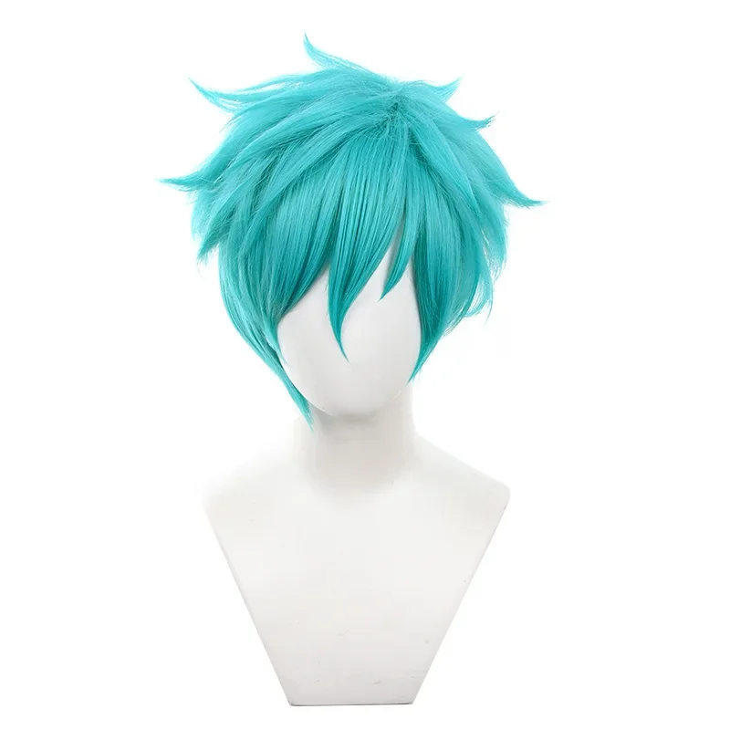 게임 Heartsteel Aphelios 코스프레 가발 Aphelios 블루 코스프레 가발 내열성 합성 머리 할로윈 역할 놀이 가발 @ 0Z *