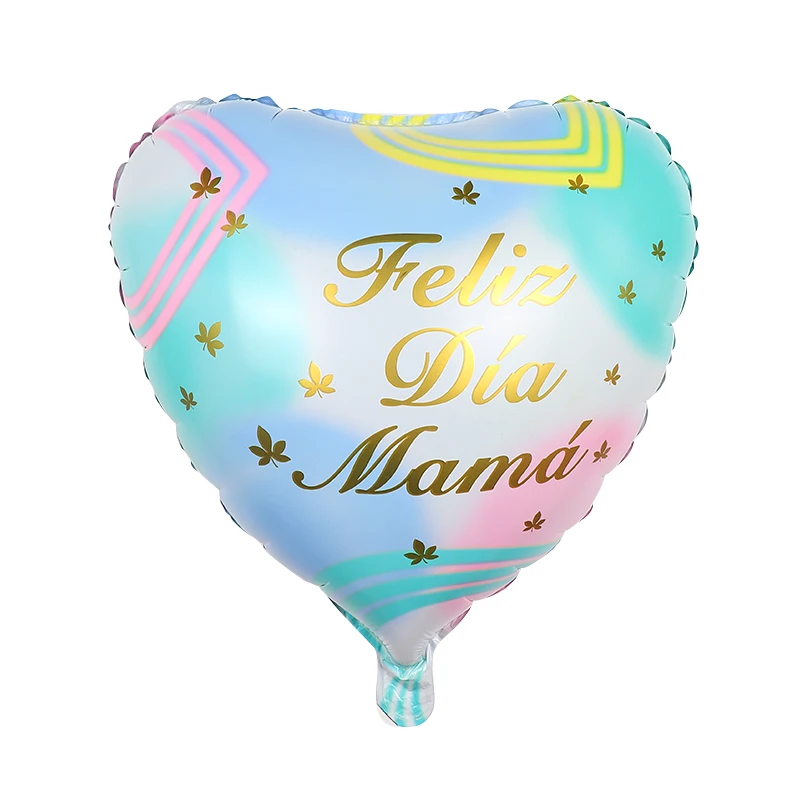 10/5pcs 18inch Heart Shape Printed Spanish Mother Foil Balloons Mother's Day Helium Love Globos Decor Mama Balloon Gift