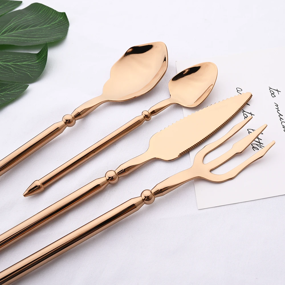 Black 304 Stainless Steel Mirror Dinneware Cutlery Set Aquaman Trident Fork Western Steak Knife Spoon Flatware Set Tableware Set