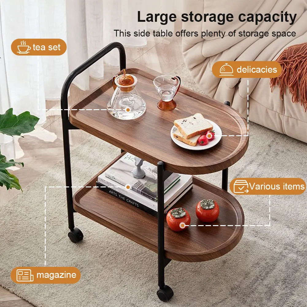 

Мобильная сервировочная тележка-органайзер с полками на колесиках, тележка-стеллаж для гостиной, приставной столик